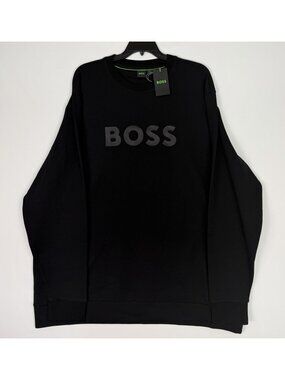 BOSS Hugo Boss Sweatshirt Salbo Crewneck Black Mens Size 3XT Big & Tall NEW